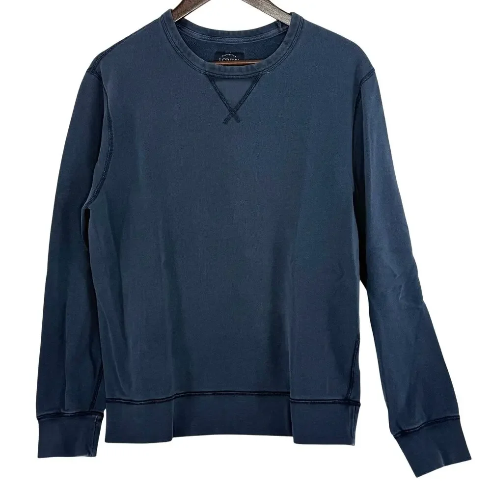J.Crew Garment-Dyed Crewneck Sweatshirt Men's L Navy 100% Cotton